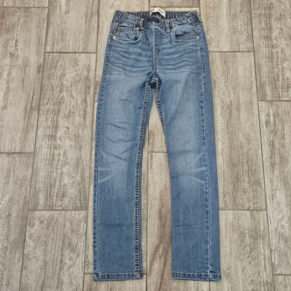 Levi's Jeans Kids Size M Blue Slim Taper Pull-On Elastic Waist Denim Pants Play